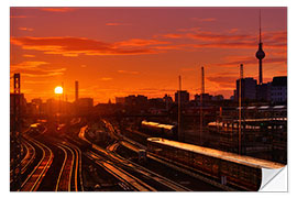 Selvklebende plakat Berlin Friedrichshain Sunset