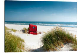 Gallery print Red beach chair in dunes