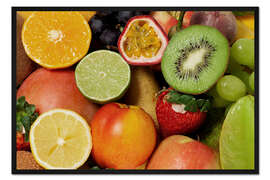 Gerahmter Kunstdruck Früchte Hintergrund