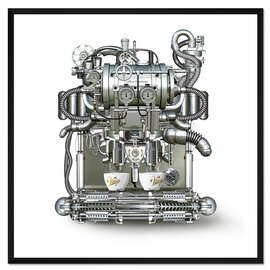 Gerahmter Kunstdruck Kaffeemaschine