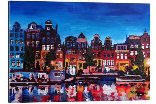 Gallery Print Amsterdam Kanal Gracht in der Nacht