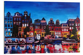 Magnettafel Amsterdam Kanal Gracht in der Nacht