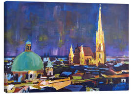 Canvas-taulu  Vienna Skyline at Night with St Stephan - M. Bleichner