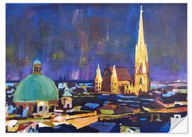 Sisustustarra Vienna Skyline at Night with St Stephan