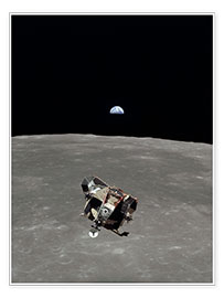 Póster Apollo 11, superficie lunar