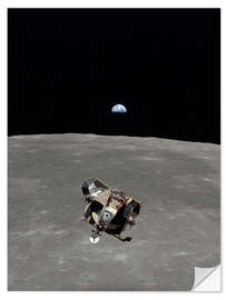 Selvklebende plakat Apollo 11, måneoverflate