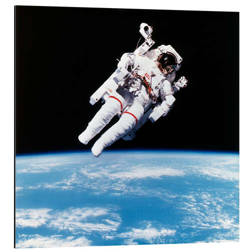 Aluminiumsbilde Astronaut Bruce McCandless with propeller backpack