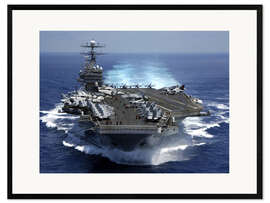Impressão artística com moldura Aircraft carrier USS CARL VINSON in the Indian Ocean