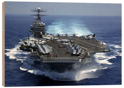 Wood print Aircraft carrier USS CARL VINSON in the Indian Ocean