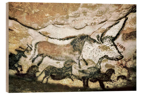 Trätavla Cave paintings in the cave of Lascaux