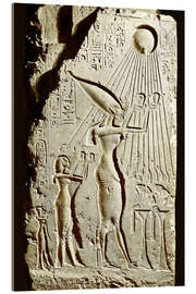 Acrylic print Pharaoh Akhenaten pays homage to the sun god Aten