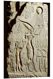 Stampa su PVC Pharaoh Akhenaten pays homage to the sun god Aten