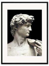 Gerahmter Kunstdruck Marmorstatue des David (Detail) - Michelangelo