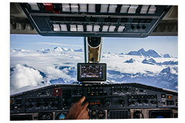 PVC print Airplane cockpit - Flying over mountain peaks in Himalaya