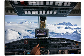 Galleriataulu Airplane cockpit - Flying over mountain peaks in Himalaya