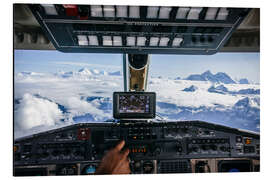 Magnettafel Flugzeug-Cockpit - Fliegen über Berggipfel im Himalaya