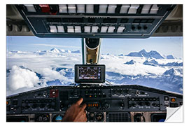 Wandsticker Flugzeug-Cockpit - Fliegen über Berggipfel im Himalaya