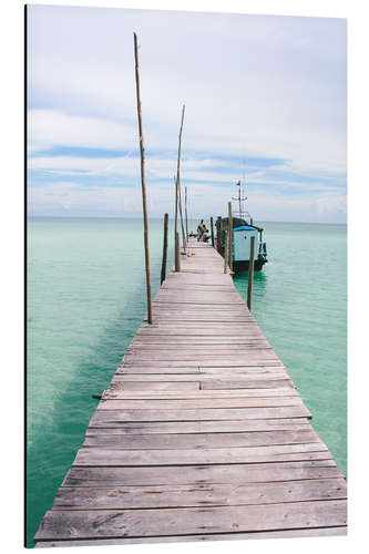 Quadro em alumínio Wooden jetty on tropical exotic island