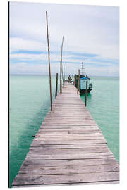 Tableau en aluminium Wooden jetty on tropical exotic island