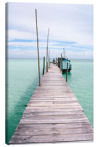 Canvastavla Wooden jetty on tropical exotic island