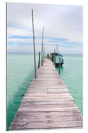 Tableau en plexi-alu Wooden jetty on tropical exotic island