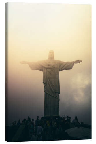 Canvas print Christ the redeemer statue at sunset, Rio de Janeiro, Brazil