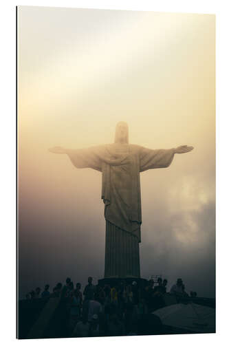 Quadro em plexi-alumínio Christ the redeemer statue at sunset, Rio de Janeiro, Brazil