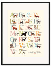 Gerahmter Kunstdruck Hunde-ABC