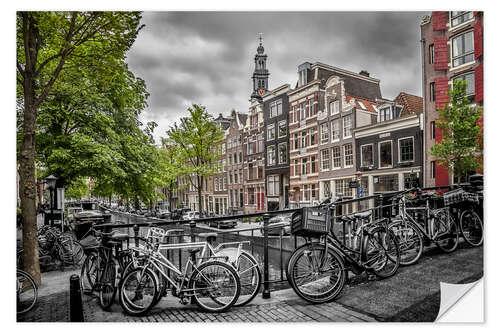 Selvklæbende plakat Amsterdam Flower Canal / Bloemgracht