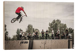 Obraz na drewnie BMX freestyle bike jump