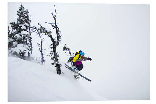 Foam board print Freeride ski - Skier jumping in the backcountry