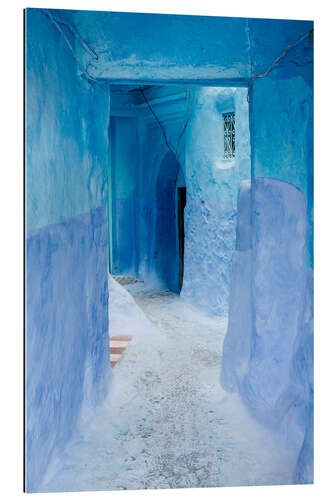 Gallery print Blue walls and door in medina in Chefchaouen, Morocco