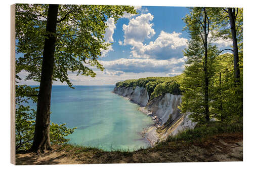 Tableau en bois Falaises de craie sur l'île de Rügen I