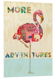 Tableau en PVC Collage flamant rose