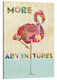 Magnettafel Flamingo Collage auf Holz