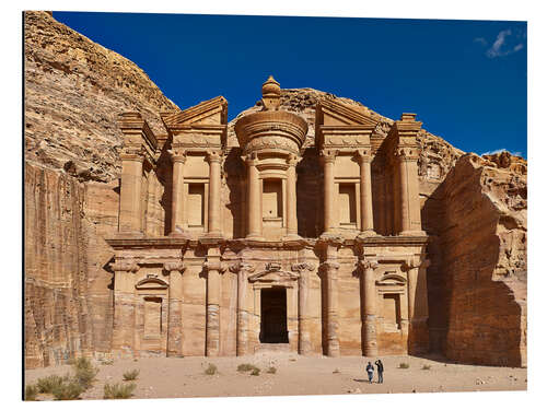 Aluminium print rock tomb known as The Monastery El Deir, Nabataean ancient town Petra,Jordan