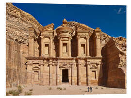 Foam board print rock tomb known as The Monastery El Deir, Nabataean ancient town Petra,Jordan