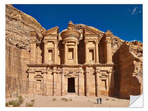 Vinilo para la pared rock tomb known as The Monastery El Deir, Nabataean ancient town Petra,Jordan