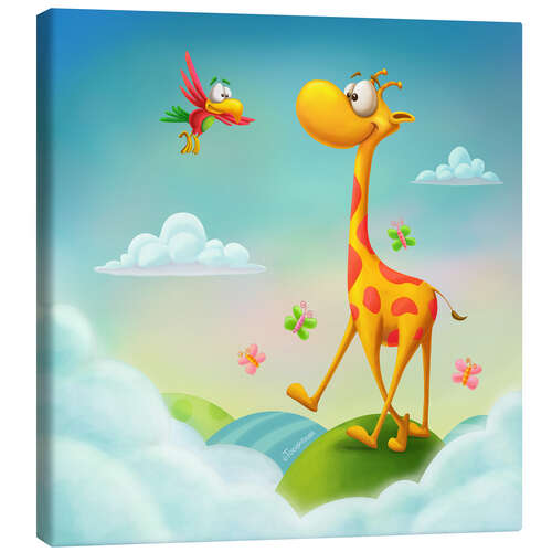 Quadro em tela Giraffe in the clouds