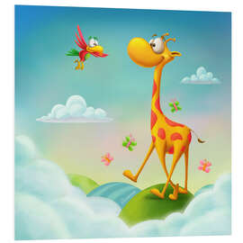 Foam board print Giraffe in the clouds