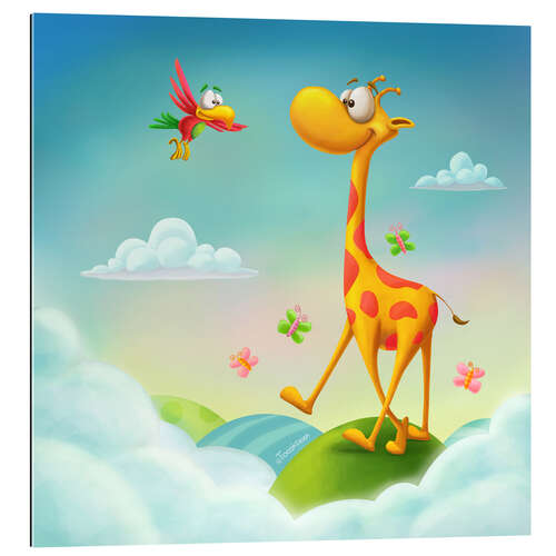 Galleritryk Giraffe in the clouds