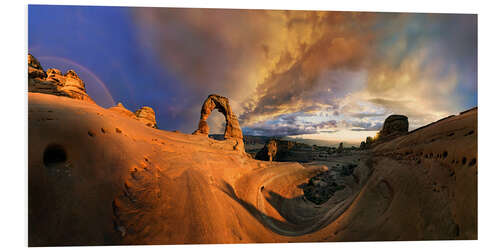 Hartschaumbild Delicate Arch Sonnenuntergang