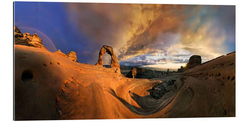 Tableau en plexi-alu Delicate Arch au coucher du soleil