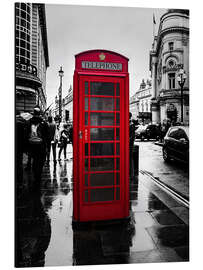 Aluminiumsbilde Red telephone booth in London