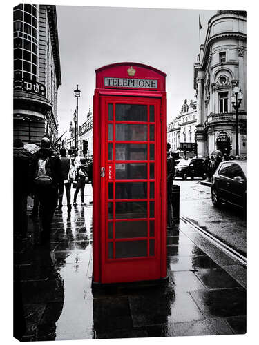 Canvas print Red telephone booth in London