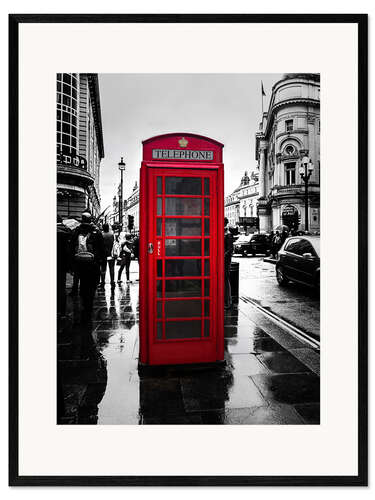 Kehystetty taidepainatus Red telephone booth in London
