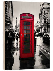 Trätavla Red telephone booth in London