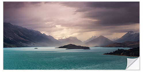 Selvklebende plakat Storm over Glenorchy