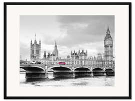 Gerahmter Kunstdruck Westminster Bridge mit Blick auf Big Ben und House of Parlament