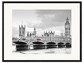 Kehystetty taidepainatus Westminster bridge with look at Big Ben and House of parliament